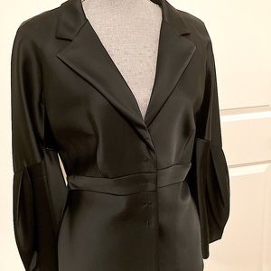 Alberta Ferretti stunning Italian jacket. Pure silk, black, size 8